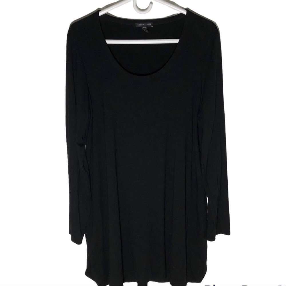 Eileen Fisher Women’s Long Sleeve Midi Dress Large Black